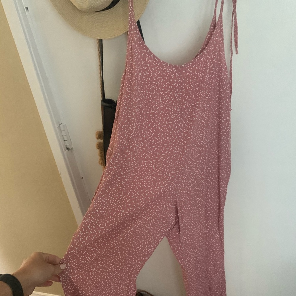Blue life pink dotted overall jumpsuit